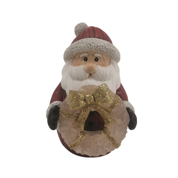 LED Santa &amp; Wreath 15cm