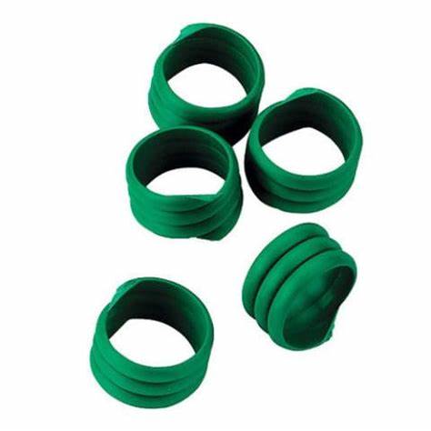 Poultry Leg Bands Spiral Green 16mm