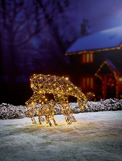 1m &amp; 41cm Lit Doe &amp; Fawn with 250 LEDs
