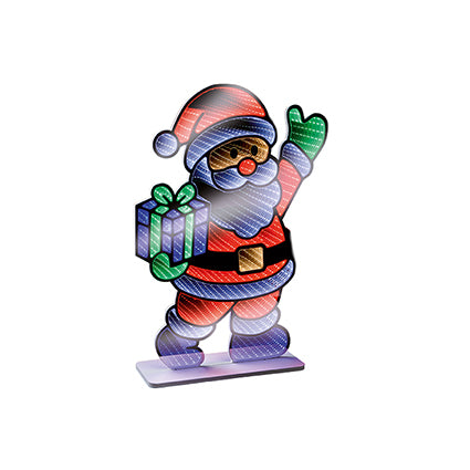Santa Holding Parcel Infinity Mirror - 40cm