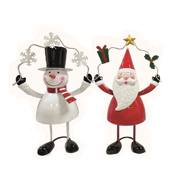 Metal Christmas Figurines 34cm 2 Assorted