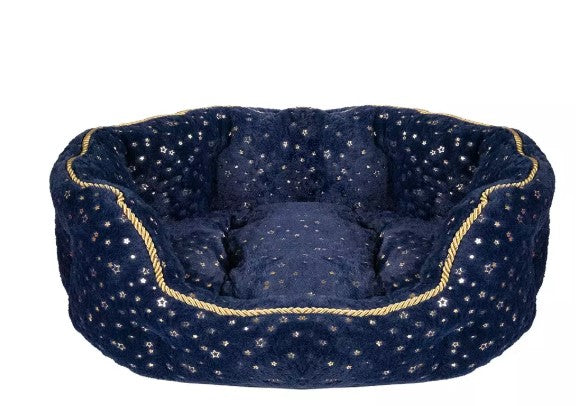 Cupid &amp; Comet Navy Sparkle Pet Bed - 61cm