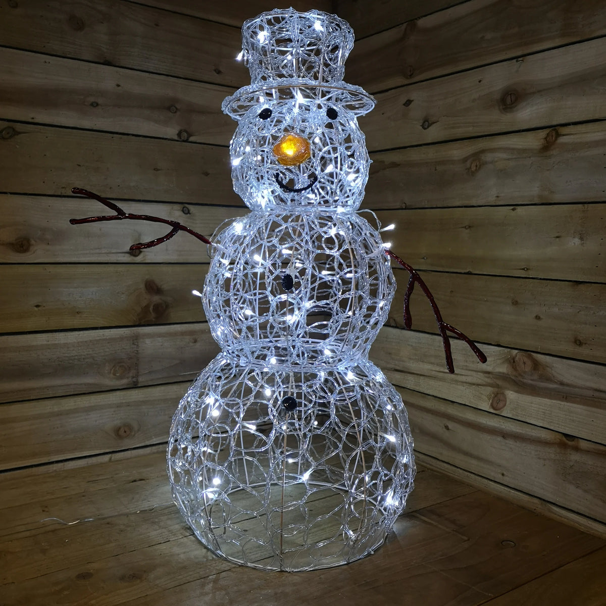 Twinkling Acrylic Snowman - 90cm