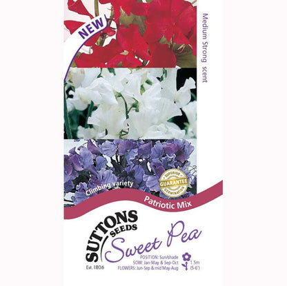 Sweet Pea Patriotic Mix Flower Seeds