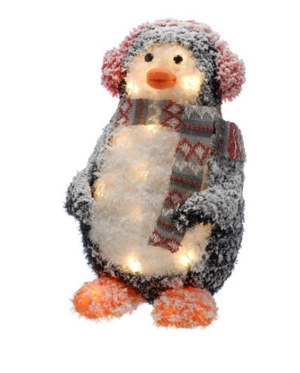 Led B/o Lit Tinsel Penguin -45cm