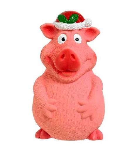 Good Boy Christmas Smiley Pig Dog Toy