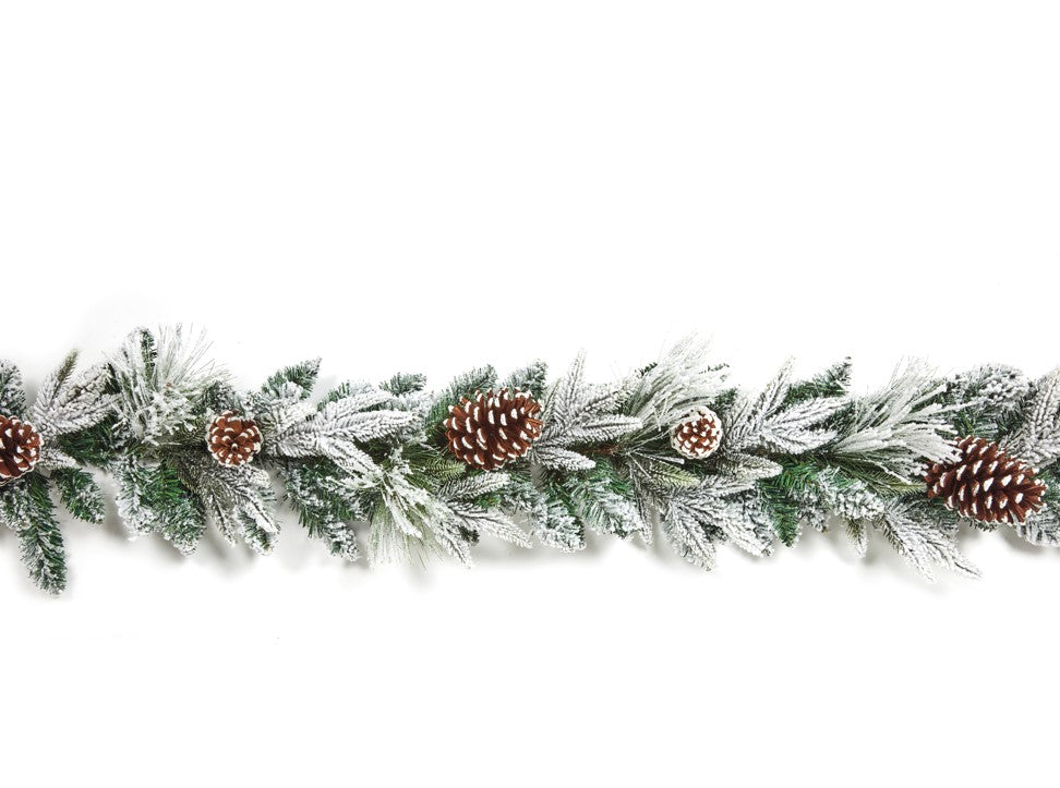 Flocked Pine Cone Garland - 1.8m