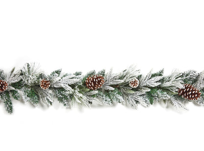 Flocked Pine Cone Garland - 1.8m