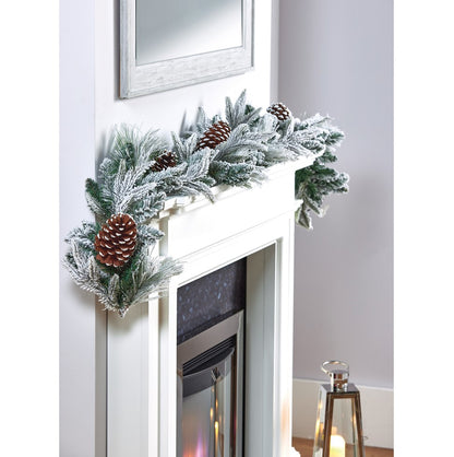Flocked Pine Cone Garland - 1.8m