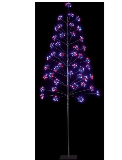 1.8m Micbrights Tree Black Rainbow Leds