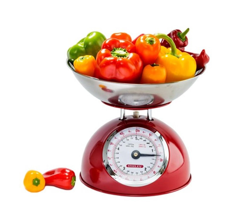 Steelex Red Metal Kitchen Scales Sc1005r