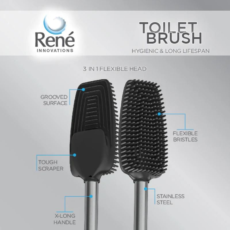 Rene 3 in 1 Toilet Brush - Stainless Steel