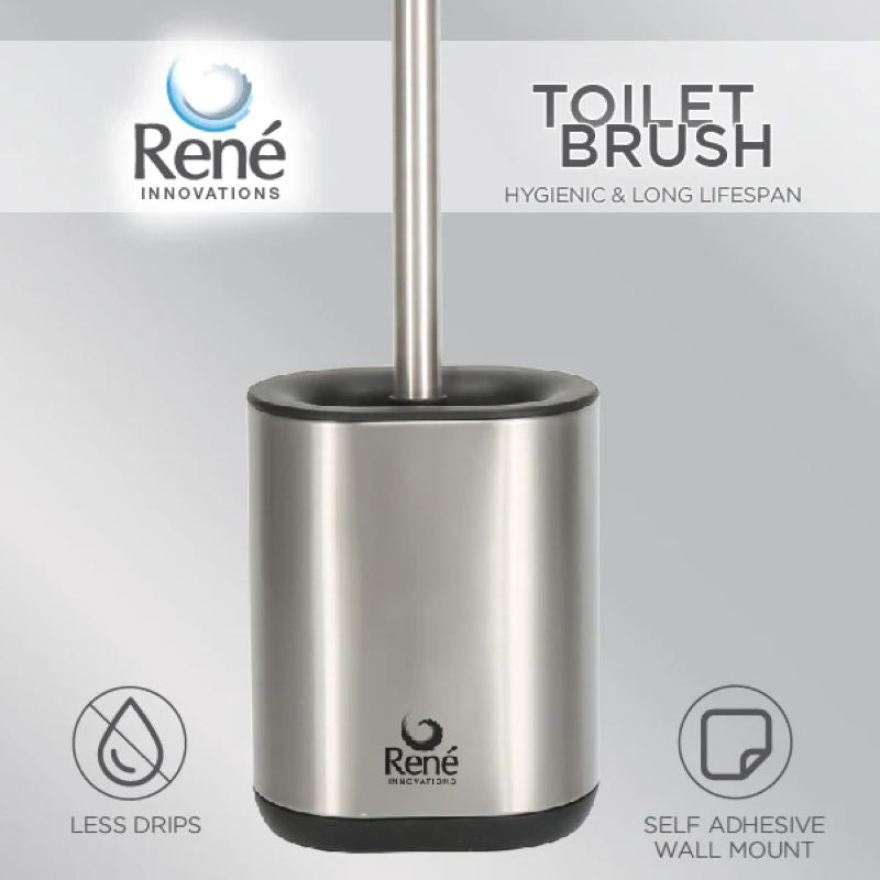 Rene 3 in 1 Toilet Brush - Stainless Steel
