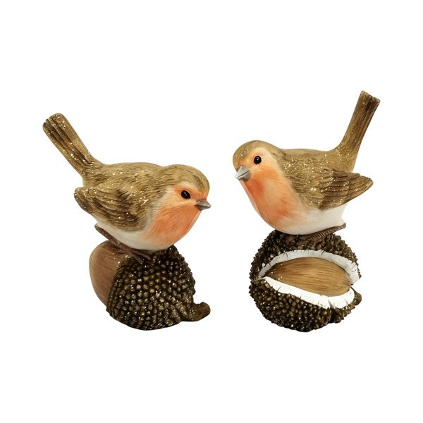 Robin &amp; Acorns 9cm 2 Asstorted