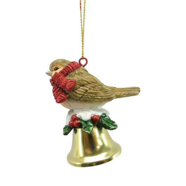 Robin Bells Hanging Decoration 6cm