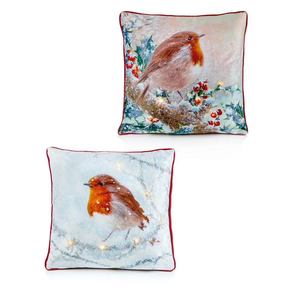 Lit Robin Cushion - 45x45cm