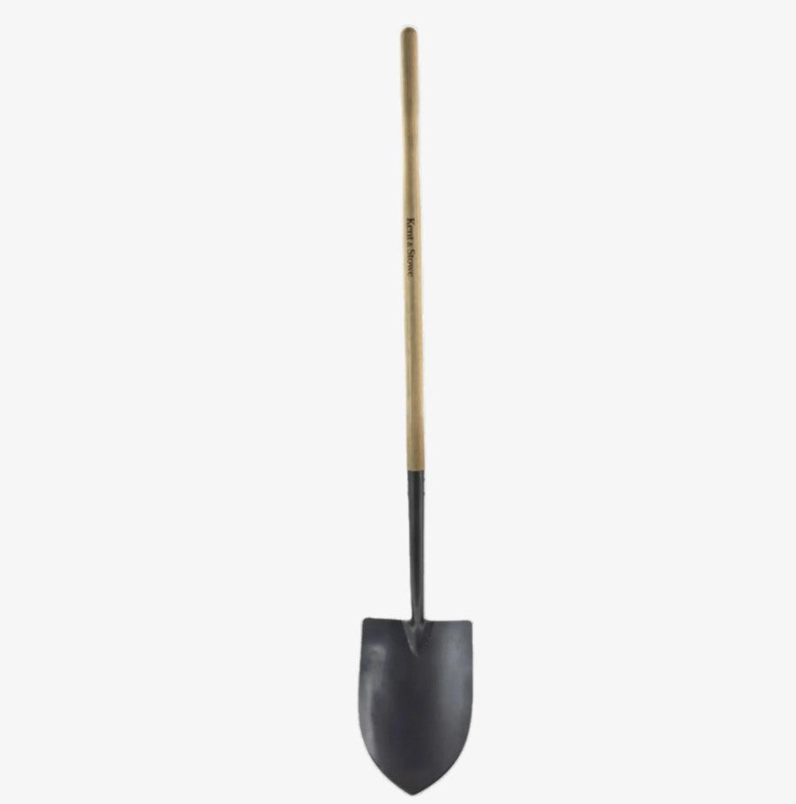 Kent &amp; Stowe Carbon Steel Border Long Handle Round Nose Shovel