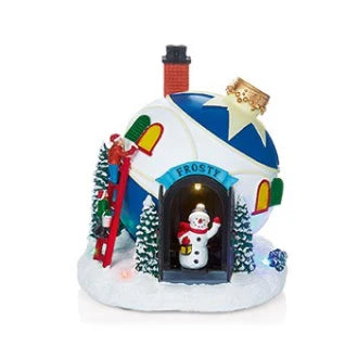 Lit Animated Bauble House with Opening Doors - 22cm