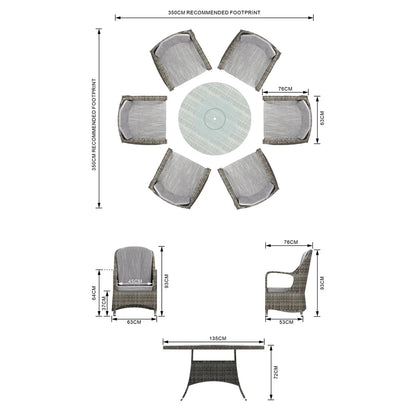Parma 6 Seater Round Dining Set