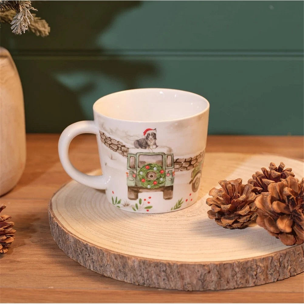 Christmas Farm Stoneware Wrap Around Mug With Gift Box