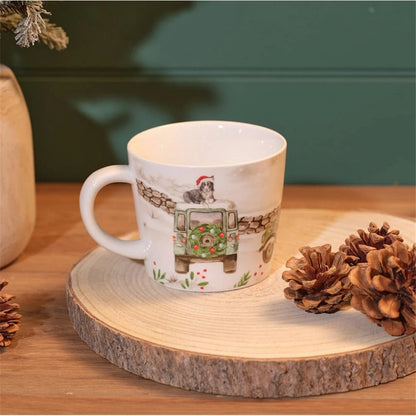 Christmas Farm Stoneware Wrap Around Mug With Gift Box