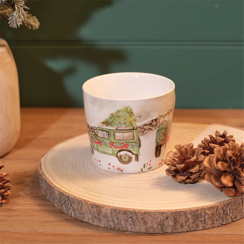 Christmas Farm Stoneware Wrap Around Mug With Gift Box