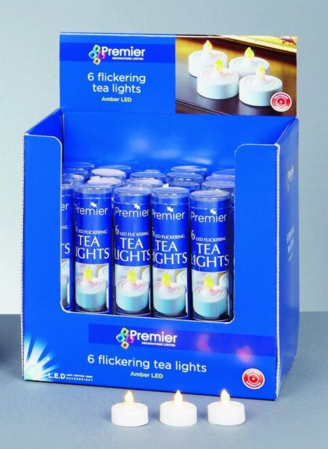 6 X Flickering Led Tea Lights