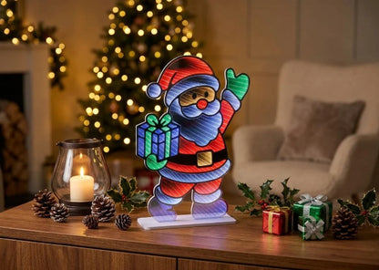 Santa Holding Parcel Infinity Mirror - 40cm