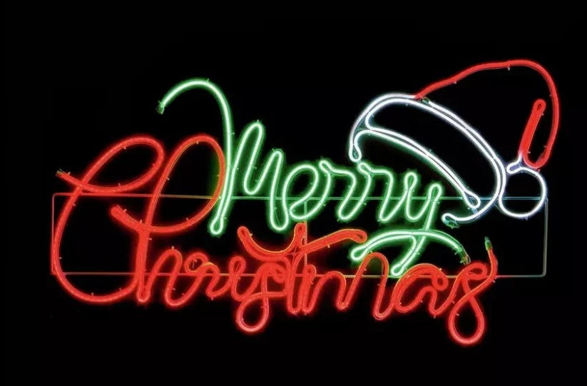 Merry Christmas Santa Hat Neon Sign - 94 x53cm