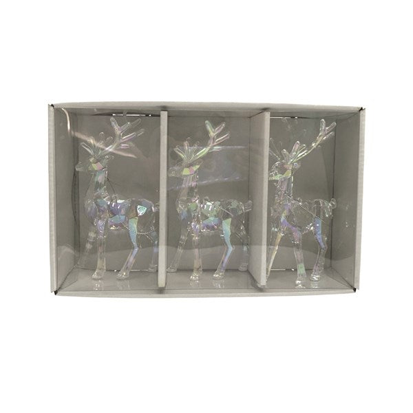 Set of 3 Reindeer Tree Decorations 14cm