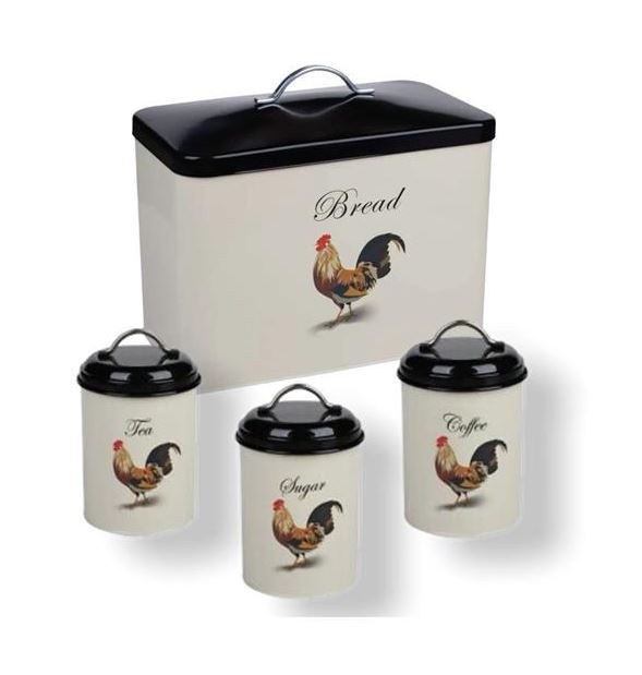 Bread Bin Metal Cockerel