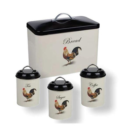 Bread Bin Metal Cockerel