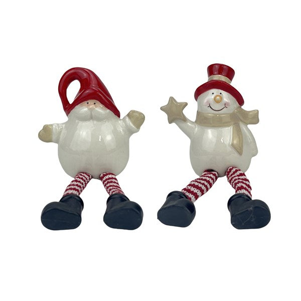 Shelf Santa &amp; Snowman 10cm 2 Assorted