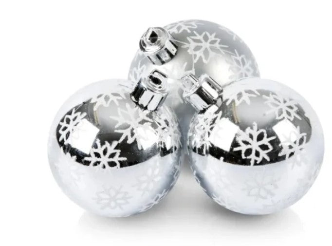 Silver Multi Snowflake Cluster Baubles - 3 Piece - 60mm