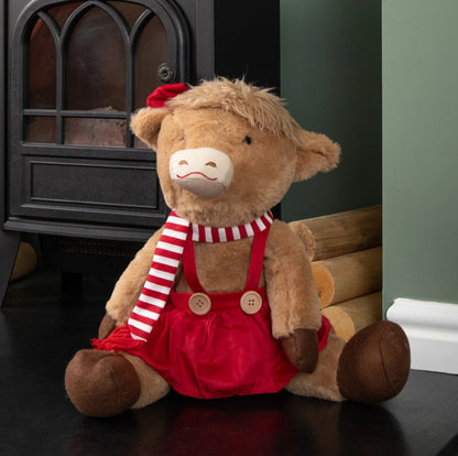 Plush Sitting Boy Highland Cow - 36cm