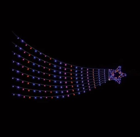 3m 320l Shooting Star With Rainbow Leds