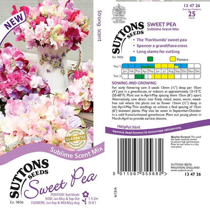 Sweet Pea Sublime Scent Mix Flower Seeds