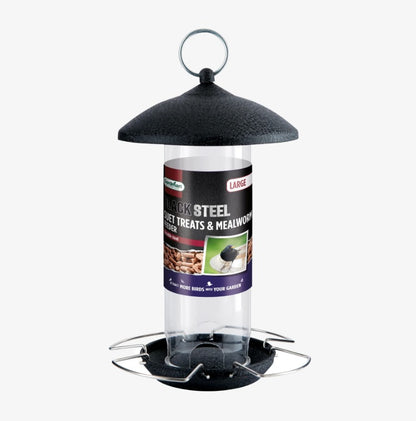 Gardman Black Steel Suet Treat &amp; Mealworm Bird Feeder