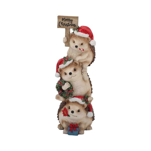 Trio Christmas Hedgehogs 7x21cm