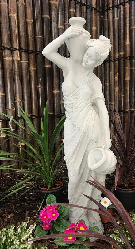 Urn Girl Concrete Garden Ornament - 114cm