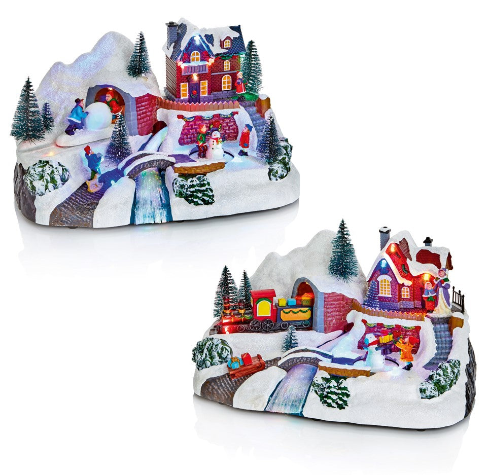 Lit Animated Village - 30cm