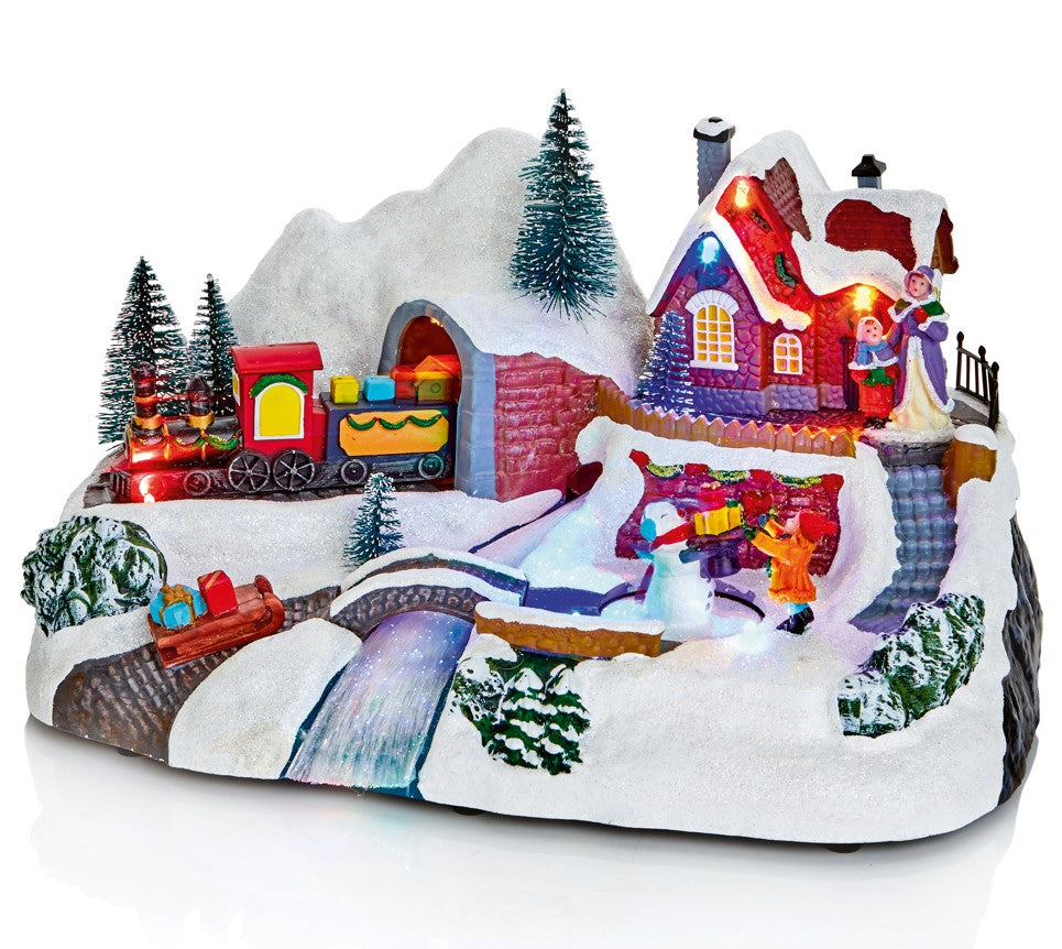 Lit Animated Village - 30cm