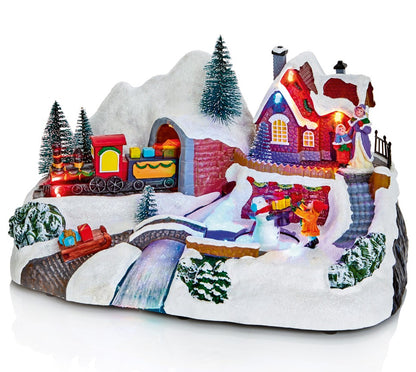 Lit Animated Village - 30cm