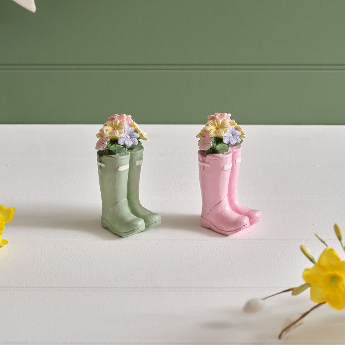 Meadow Fields Polyresin Welly Boot Flower