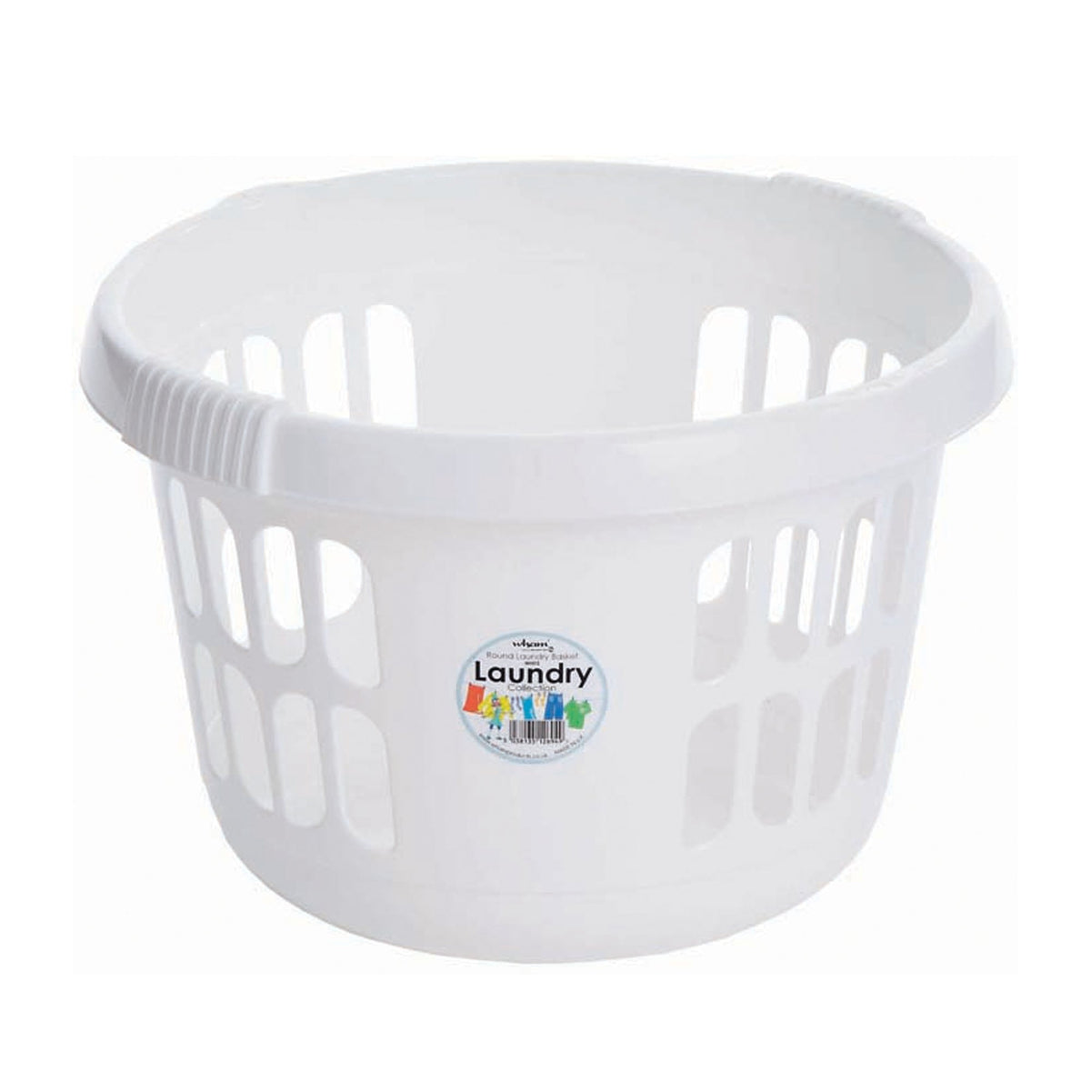 White Laundry Basket - 1.25 Bushel Capacity, Square Shape With Handles