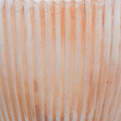 Whitewash Vert Ribbed Egg Terracotta Planter
