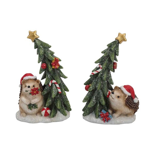Christmas Hedgehog and Tree 14cm 2 Assorted