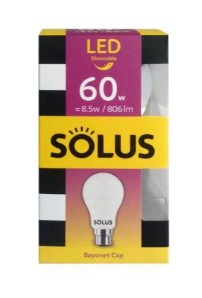 Solus 60w = 8.5w Bc A55 Smd Non Dimm Led Light Bulb