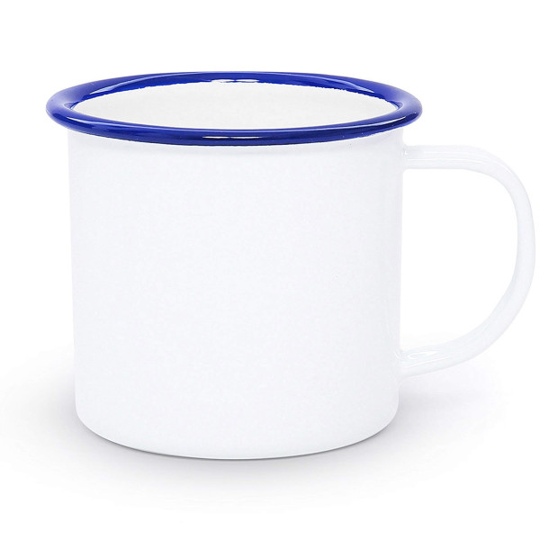 Enamel Mug White/Blue Rim