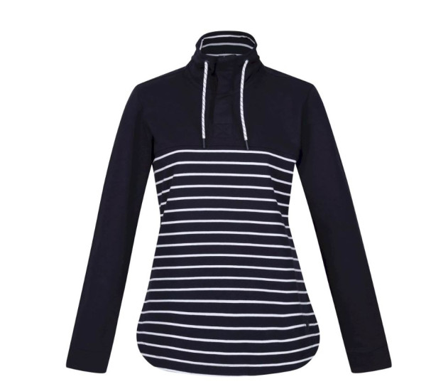 Regatta Women's Bayla Half Zip Sweatshirt | Navy White Stripe